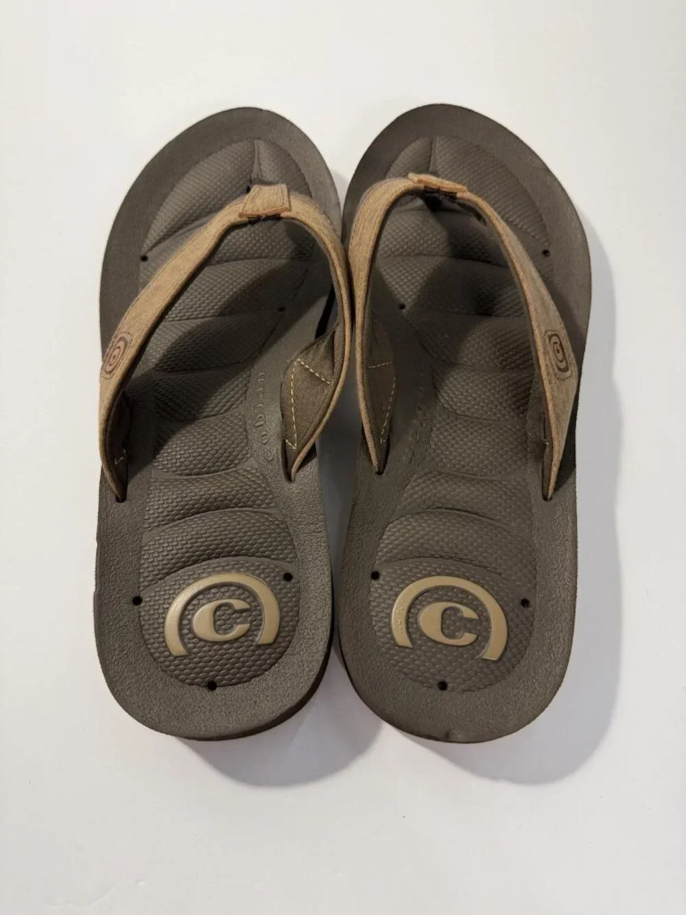 Cobian Sandals Mens 14 Brown Ulele Thong Flip Flop Comfort Slip On Casual